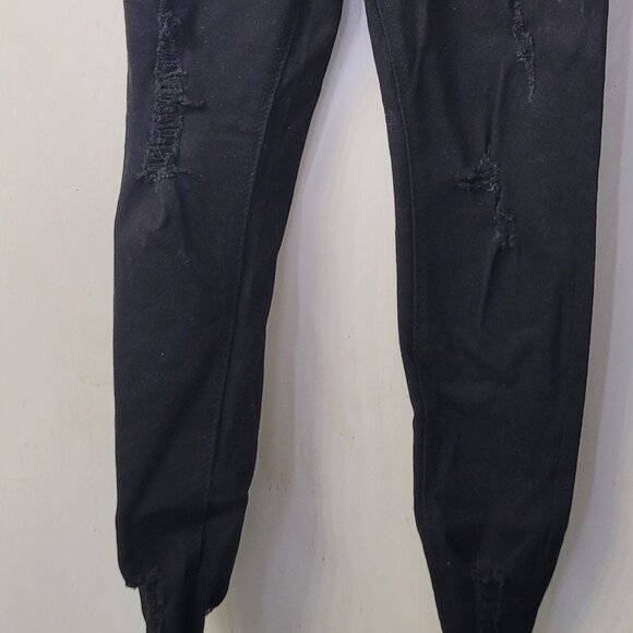 Wax Jean Collection - Black Women Distressed Stretched Jeans - Size 13/31 - Picture 2 of 15